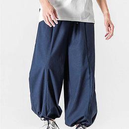 Men's Pants Soild Colour Mens Summer Large Cotton Harlan Pant Japanese Loose Straight Tube Trousers For Men Bottoms Boys
