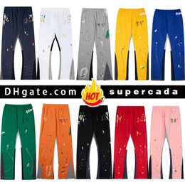 Herren Jeans Hosen Galerien Jogginghose Dept Gesprenkelter Briefdruck Herren Damen Paar Lose Vielseitig Lässig Gerade Graffiti Rot Grau