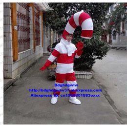 Mascot Costumes Candy Cane Bar Christmas Crutches Mascot Costume Adult Cartoon Character Head Very Big Commemorate Souvenir Zx1393