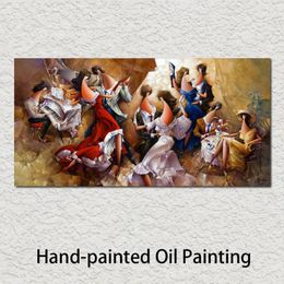 Still Life Oil Paintings Abstract Art Viennese Waltz Modern Picture Handmade on Canvas for Living Room Wall Decor244L