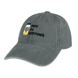 Berets Mayo (Mayonnaise) On Everything Cowboy Hat Thermal Visor Dad Hats For Men Women's