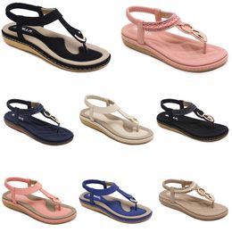 Shoes Low Summer Sandals Women 2024 Heels Mesh Surface Leisure Mom Black White Large Size 35-42 J55 GAI 267