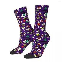 Men's Socks Happy Eyeballs! Retro Eye Pattern Hip Hop Crazy Crew Sock Gift Printed