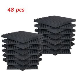 48 PCS Acoustic Panels Studio Soundproofing Foam Wedge 1 X 12 X 12 319Q
