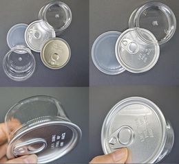 Press Tin Tuna Can 3.5g Packing Tins Cans Tea Container Box Candy Box Sweet Clear Lid Cans Tea Container Clear Lid Packaging Bottles Clear Peel Off Lid Black Cover