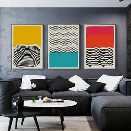 Modern Multicoloured Abstract Geometric Wall Art Canvas Painting Picture Posters and Prints Gallery Kids Kitchen Home Decor2442