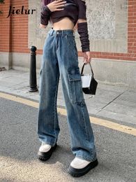 Women's Pants Korean Baggy Women Summer Vintage High Waist Jeans Casual Straight Wide Leg Denim Trousers Lady Outdoor Slim