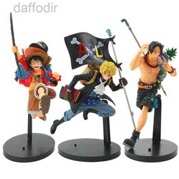 Action Toy Figures Anime Figure One Piece Running Sabo Ace Backpack Monkey D Luffy Action Figures PVC Collection Model Toys Gifts Luffi Figurine 240308