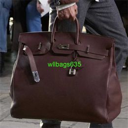 Handmade Bags Genuine Leather Handbags Bk50 High Capacity Handbags 2024 New Springsummer Large Capacity Business Travel Bag 50 Mens and Wome have logo HBAW6M
