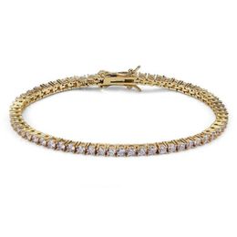 Fashion jewelry Tennis bracelet designer bracelets silver gold chain diamond zircon Stainless steel for men 3mm 4mm 5mm 6mm chains230d