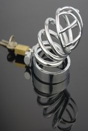7.5*3.3cm small size device Men's Cockcage Stainless Steel Cock cage and Ring Adult BDSM Sex Product Bondage Fetish FF0804193379