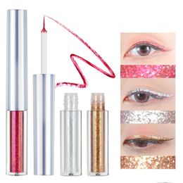 Eye Shadow/Liner Combination Chary 3Pcset Glitter Eyeliner Liquid Waterproof Longstay Easy To Wear Shiny Diamond Pen Set Brighten Make Otr4E