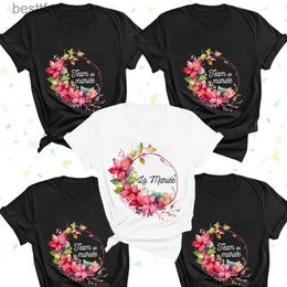 Women's T-Shirt La Mariee Team Bride T-shirt Bridesmaid Top Women Bachelorette Party T-shirts Short Sle Tee Shirts Team De La Mariee Tops 240311