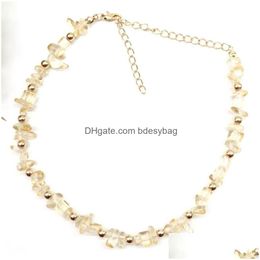 Pendant Necklaces Irregar Natural Energy Crystal Stone Beaded Chain Chokers For Women Girl Party Club Decor Jewellery Drop Delivery Pend Dh6Yj