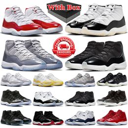 With Box Jumpman 11 Retro Low Basketballschuhe Herren Damen 11s Cherry Midnight Navy Cool Grey Bred Concord Trainers Outdoor Sports Sneakers
