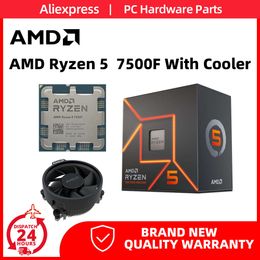AMD Ryzen 5 7500F and Wraith Stealth Cooler Box Vision R5 7500F 3.7GHz 6-Core 12-Thread 5NM L3=32M AM5 Processor New Sealed Kit