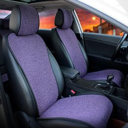 Car Seat Covers 2 Pcs Cover Cloak/ Front Or 1 Back Cushion Pad Fit Most Truck Suv Protect Automotive Interior(Purple)
