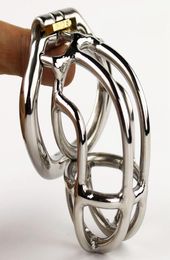 New Design Small Devices 2.16" Stainless Steel Bend Cage Men's Virginity Lock Belt Adult Game Sex Toys9799978