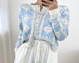 2021 spring Stereoscopic Floral Korean Cardigans Sweaters Women Long Sleeve Singlebreasted Tops Vintage Elegant Ladies Cardigan2473889