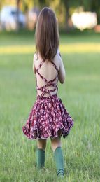 Baby clothes Girl039s Dresses summer girl vintage floral lace strap halter dress Europe United States Kids Clothing 18761276304