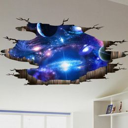 Creative 3D Universe Galaxy Wall Stickers For Ceiling Roof Self-adhesive Mural Decoration Personality Waterproof Floor Sticker206h