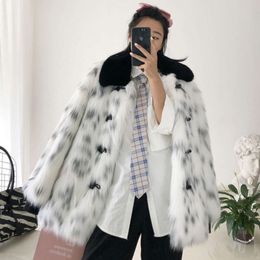 New And Women's Autumn Fox Faux Medium Length Fur Coat, Winter Warm Young Top 9151