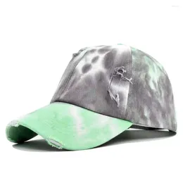 Ball Caps 2024 Fashion Women Tie Dye Cap Multicolor Irregular Graffiti Print Baseball Female Outdoor Streetwear Summer Hats