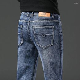 Men's Jeans 2024 Fashion Spring Straight Baggy Soft Stretch Casual Business Brand Male Clothes Denim Trousers