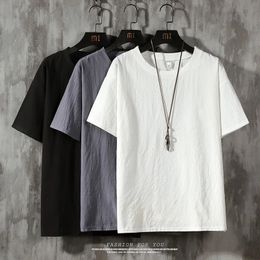 Brand Mens Short Sleeve Tshirt Solid Color Men Tshirts Loose Casual Halfsleeve Undershirt Man T shirts Tops Tees 240301