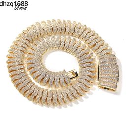 20mm Wide Centipede Cuban Chain Necklace Jewelry Miami Cuban Link Chain Hip Hop Jewelry Iced Out Cz Brass Jewelry