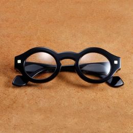 Vazrobe Vintage Eyeglasses Frame Male Round Glasses Men Steampunk Fashion Eyewear Reading Spectacles Black Thick Rim Sunglasses Fr292D