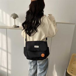 Shopping Bags Spring Nylon Large Bag Student Class Shoulder Crossbody Korean Version Simple and Cute