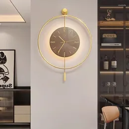 Wall Clocks Living Room Aesthetic Design Led Creative Silent Watch Minimalist Nordic Luxury Decoration