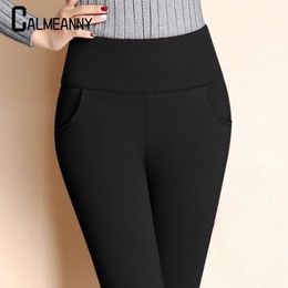 2024 Spring Fashion Style Y2K Women Leggings Elegant High Waist Skinny Pencil Pants AllMatch Stretch Casual Trousers 240301