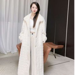 Fashion 2023 Winter New Dressing With Thickened Velvet And Heat Feeling Mink Plush Coat Women's Long Style 9226