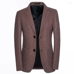 Men's Suits 2024 Boutique Fashion Gentlemen Single-breasted Woolen Solid Color Breathable Korean Trend Ruffian Jackets High-end