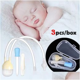 Nasal Aspirators 3Pcs/Box Baby Nose Cleaner Safety Picker Kids Vacuum Suction Aspirator Medicine Dropper Born Accessories Drop Deliver Otk6O