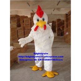 Mascot Costumes White Chicken Chook Rooster Chick Mascot Costume Adult Cartoon Character Couple Photos Thanks Will CX4036 Free Shipping