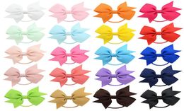 Baby Ponytail Holder Elastic Rubber Band Bow Girls Hair Rope Bows hairbands Children Grosgrain Ribbon Kids Hair Accessorie 20 Colo7967636