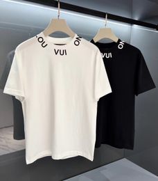 2024 Erweiterte Version Damen T-Shirt Frankreich trendige Kleidung zwei V-Buchstaben Grafikdruck Paar Mode Baumwolle Rundhalsausschnitt xxxl 4XL Kurzarm-Tops T-Shirts