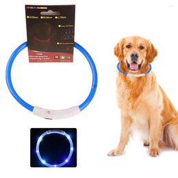 Dog Collars LED Collar Light Up USB Rechargeable Flash Necklace Luminous Safety Night For Pet Walking