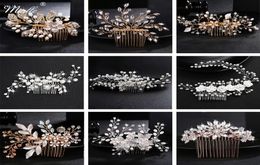 2021 Wedding Crystal Peals Hair Combs Bridal Hair Clips Accessories Jewellery Handmade Women Head Ornaments Headpieces for Bride1995164