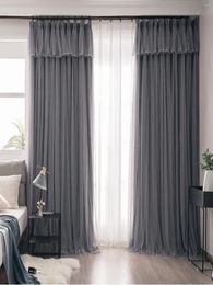 Curtain Instagram Princess Style Curtains Light And Luxurious Gauze Nordic Minimalist Modern Double-layer Fabric Integrated