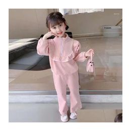 Clothing Sets Childrens Spring Set 2024 Womens Fashionable Small Fragrant Wind Two Piece For Girls In Autumn Season Drop Delivery Baby Otru8