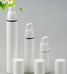 15ml 30ml 50ml PP Airless Bottles White Airless Vacuum Pump Lotion Bottle with Silver Line Cosmetic Packaging2264993