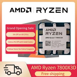 New AMD RYZEN 7 7800X3D Gaming Processor 8-Core 16-Thread CPU 5NM 96M Socket AM5 Without Fan