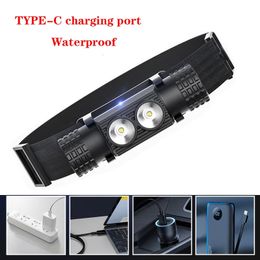 LED Headlamp Powerful Portable Waterproof Headlight USB Rechargeable 18650 Head Torch Camping Fishing Emergency Light 240227