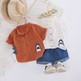 Sets Clothing Clothing Sets kids summer clothes suit casual cartoon shark costume suit costume children clothes years ldd240311