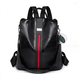 School Bags Soft PU Backpack Women's 2024 Autumn/Winter Large Capacity Shoulder Bag Computer Female Casual Backpacks Handbag