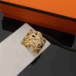 Rings wide face ring niche design personality gold fashion simple open index finger ring ldd240311
